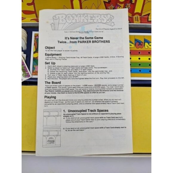 Vintage 1978 Family Fun BONKERS Board Game, Parker Brothers, With Instructions - Picture 3 of 4